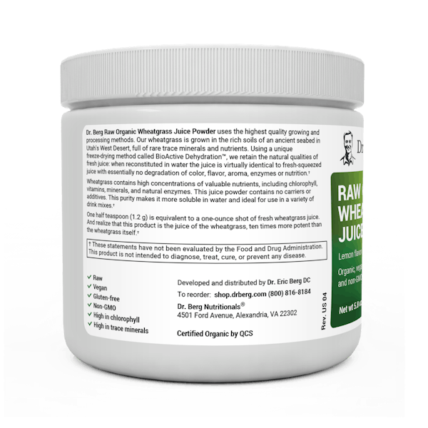 Organic Raw Wheatgrass Juice Powder Lemon | Dr. Berg